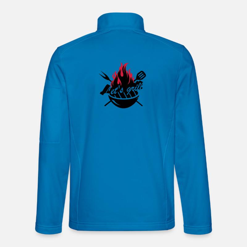 Grill mit Grillbesteck - Unisex Softshelljacke - Lichtblau