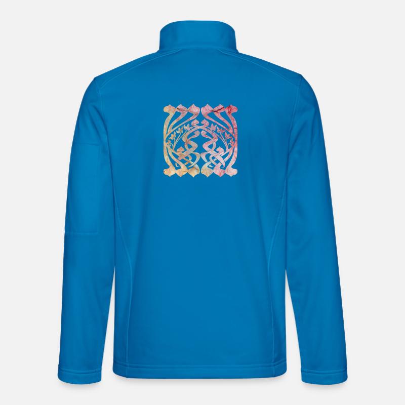 Aquarelliertes Blättermuster mit floralem Design - Unisex Softshelljacke - Lichtblau