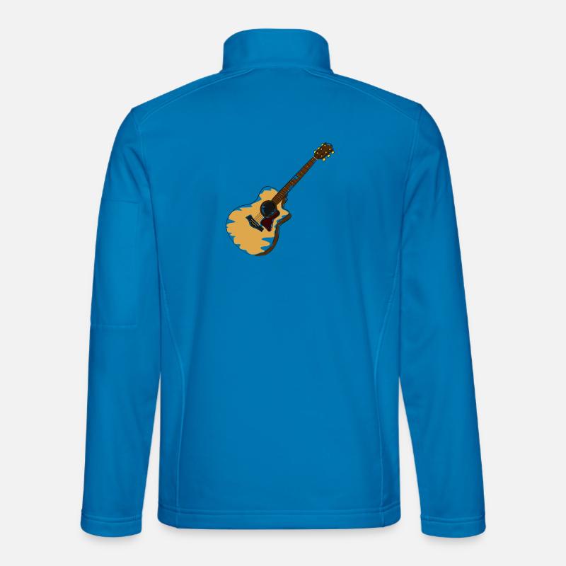 Rustikale Akustik Gitarre Illustration - Unisex Softshelljacke - Lichtblau