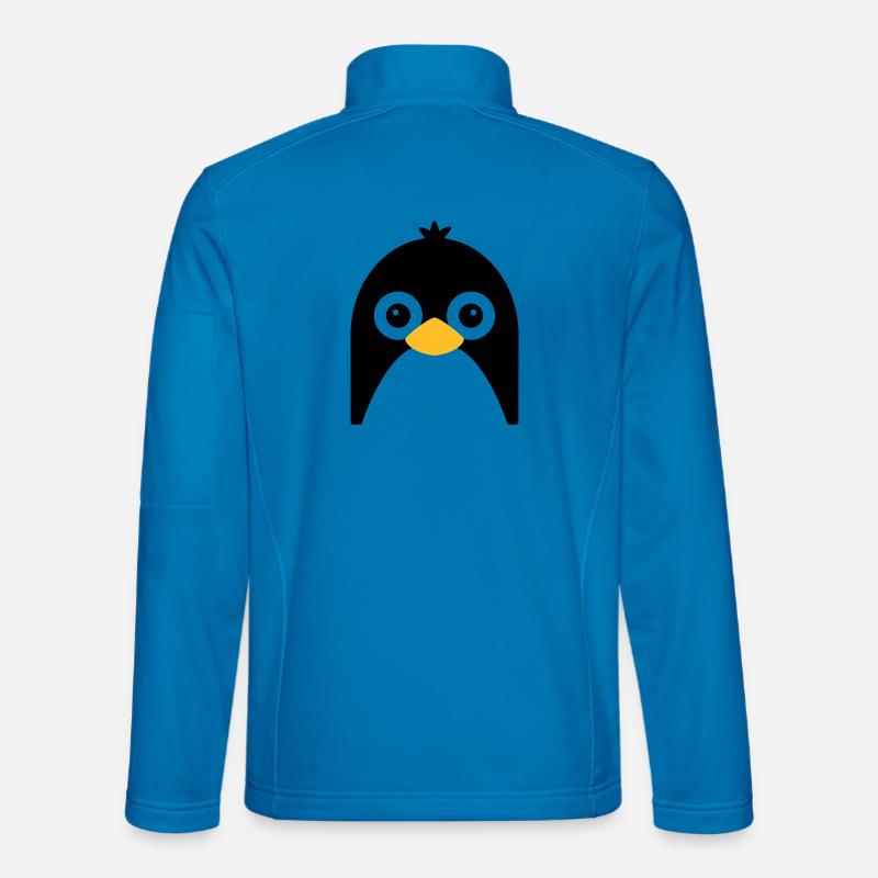 Cute Penguin Face - Unisex Softshell Jacket - light blue