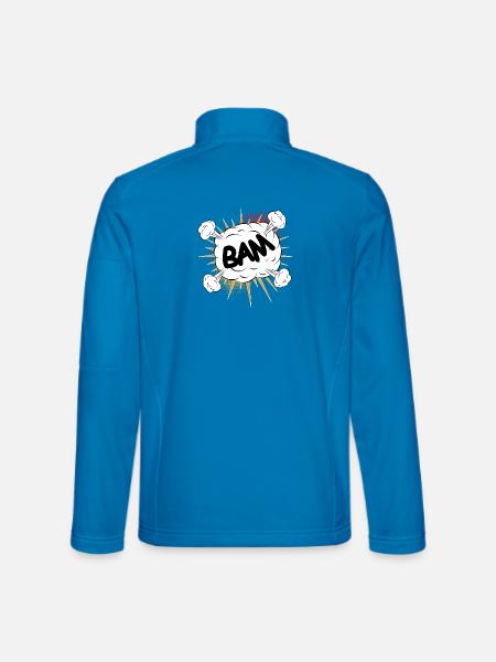 Bam Comic Kampf Wolke für eigene Texte & Motive - Unisex Softshelljacke - Lichtblau