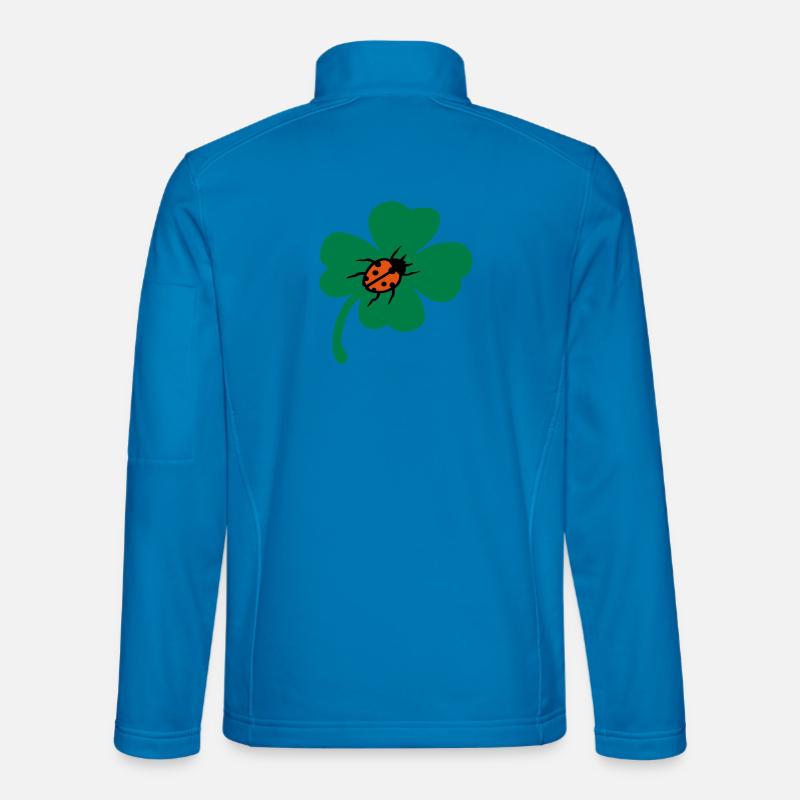 Coccinelle à feuilles de trèfle chanceuse - Veste en tissu softshell Unisexe - bleu clair