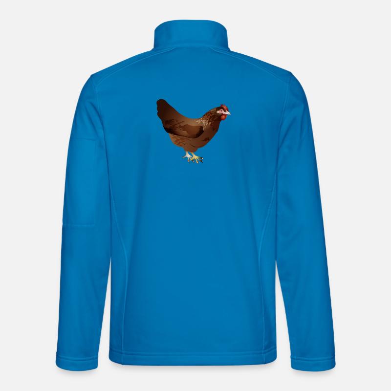 Hand-drawn coloured brown chicken - Unisex Softshell Jacket - light blue