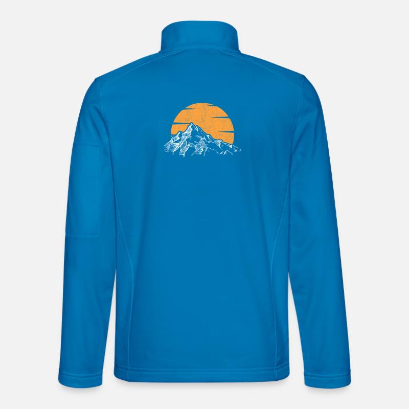 Sunset Peak Mountain Silhouette - Unisex Softshell Jacket - light blue