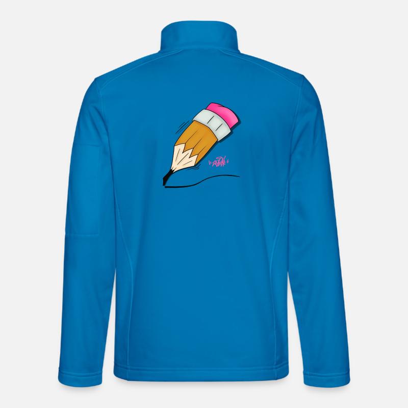 Buntstift Doodle Stil - Unisex Softshelljacke - Lichtblau