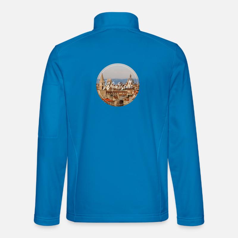 Marseille Stadtansicht Script - Unisex Softshelljacke - Lichtblau
