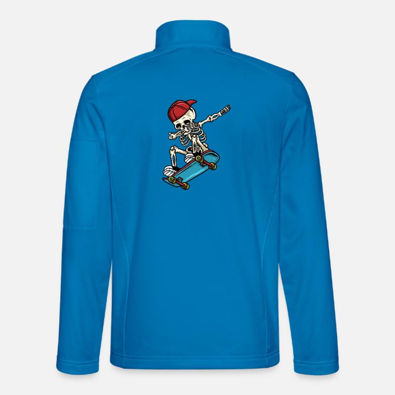 Dabbing Skelett Skateboard - Unisex Softshelljacke - Lichtblau