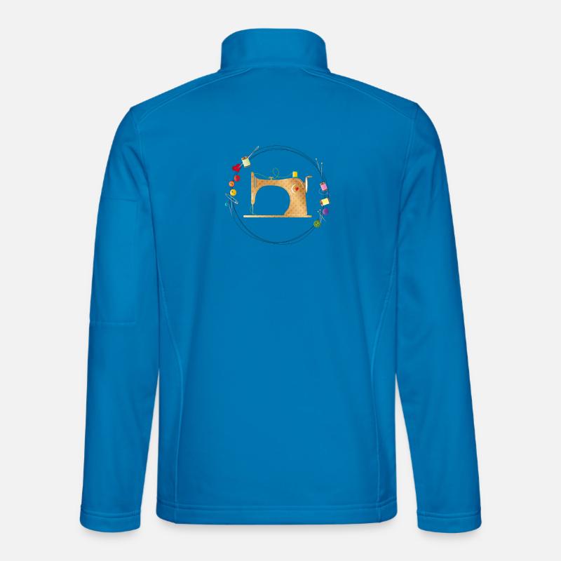 nostalgic colorful sewing machine with sewing accessories Unisex Softshell Jacket