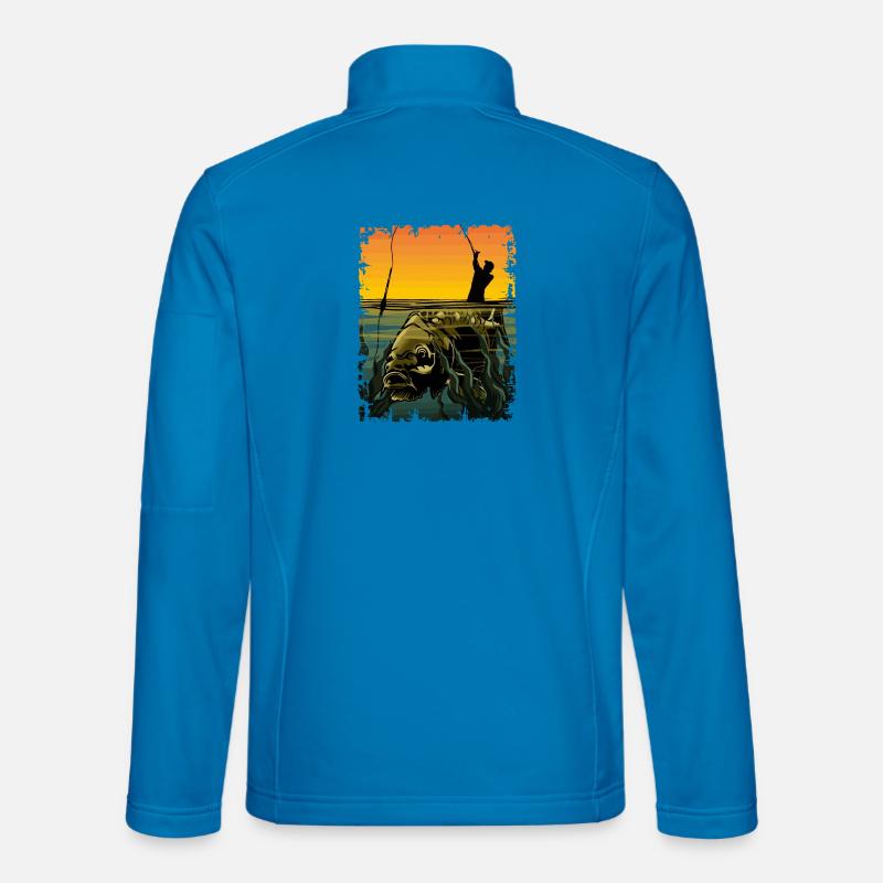 Karpfenfischen-Design Schwimmerfischen Angler Geschenk - Unisex Softshelljacke - Lichtblau
