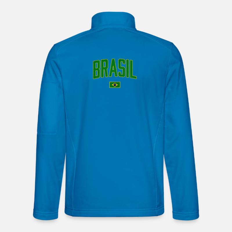 Conception du Brésil avec drapeau national Veste en tissu softshell Unisexe