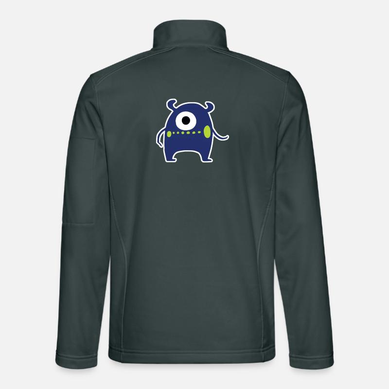 Navy Blue Cyclops Monster | Cute Chibi Alien  Unisex Softshell Jacket
