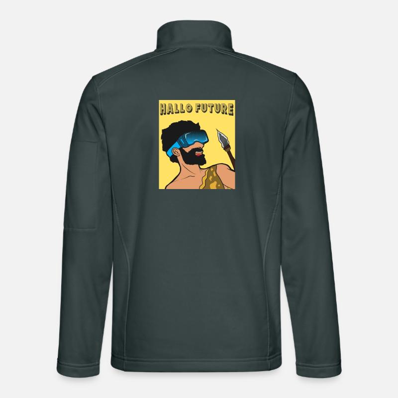 Hello Future Caveman VR Style Unisex Softshell Jacket