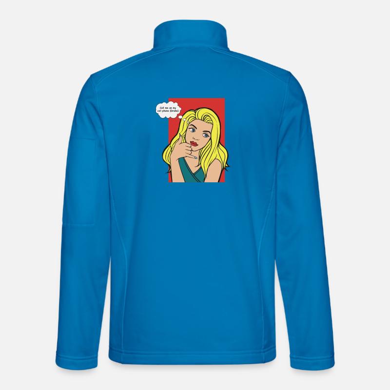Pop-Art Blond mit Denkblase - Unisex Softshelljacke - Lichtblau
