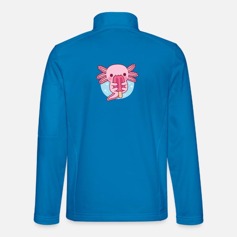 Niedlicher Axolotl isst Eiscreme - Unisex Softshelljacke - Lichtblau