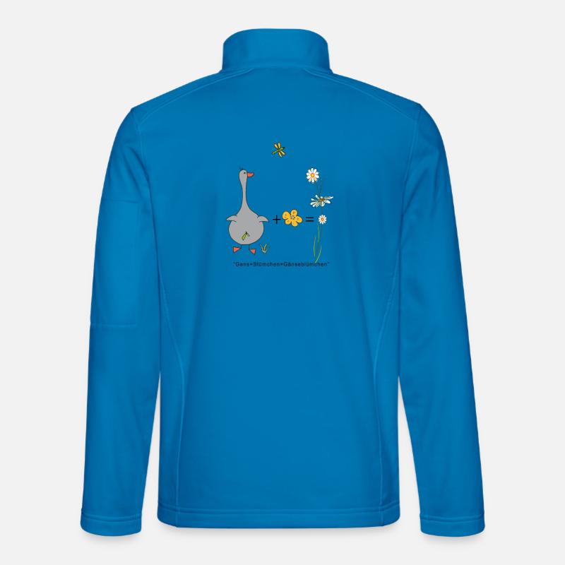 Gans und Blümchen gleich Gänseblümchen - Unisex Softshelljacke - Lichtblau