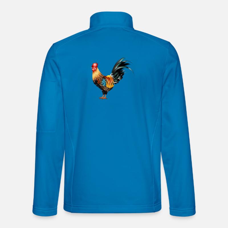 artistically drawn and colourfully coloured rooster Unisex Softshell Jacket