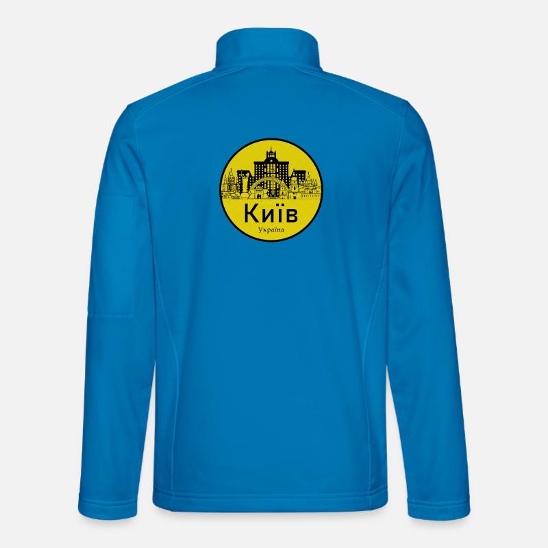 Kyiv Skyline Round Logo - Unisex Softshell Jacket - light blue