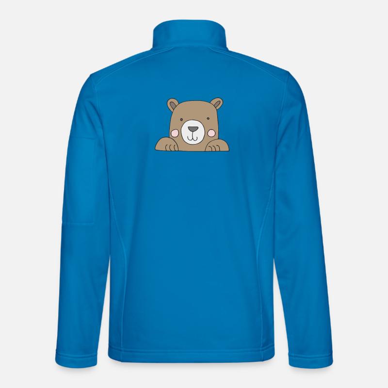 bär kopf süss - Unisex Softshelljacke - Lichtblau