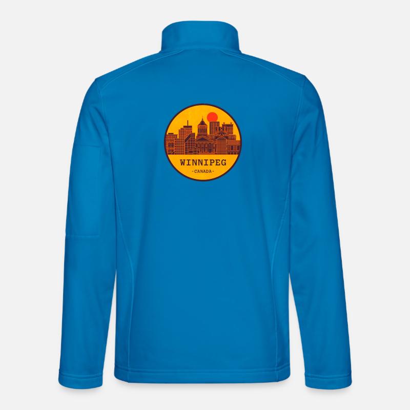 Winnipeg Skyline Circle Emblem - Unisex Softshell Jacket - light blue