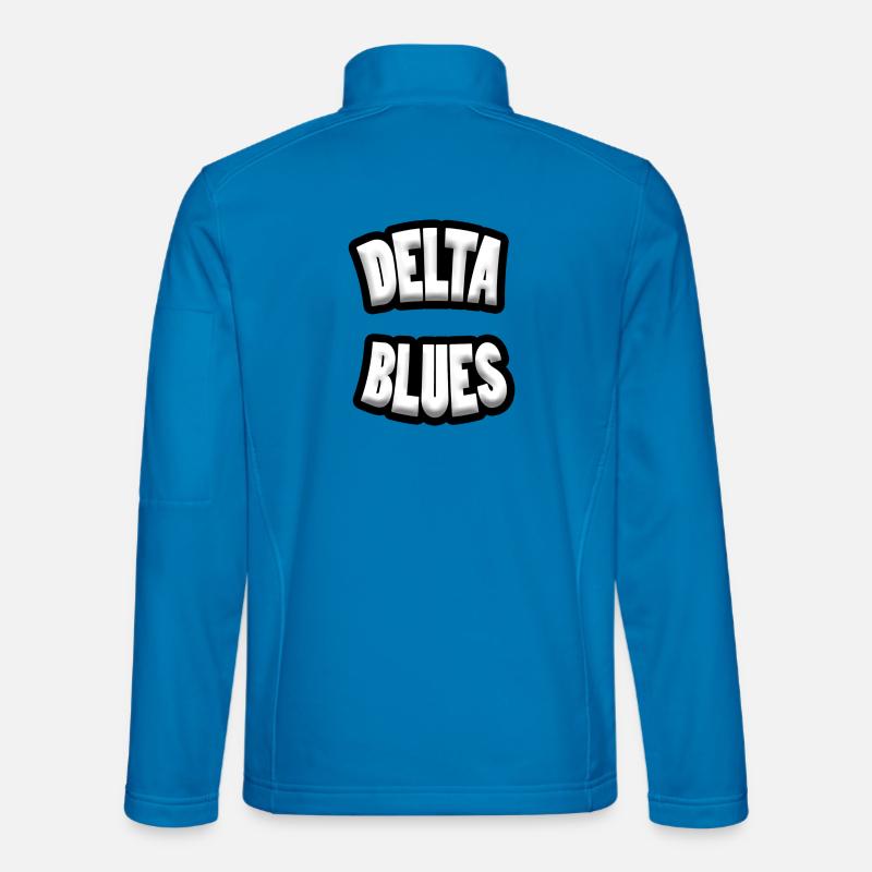 Delta Blues Retro Typography - Unisex Softshell Jacket - light blue