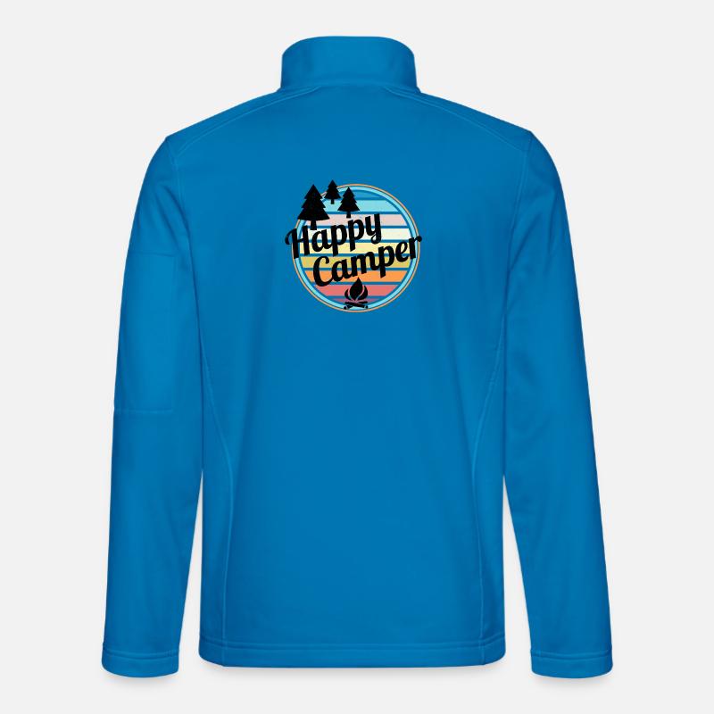Happy Camper Retro Camping Design - Unisex Softshelljacke - Lichtblau