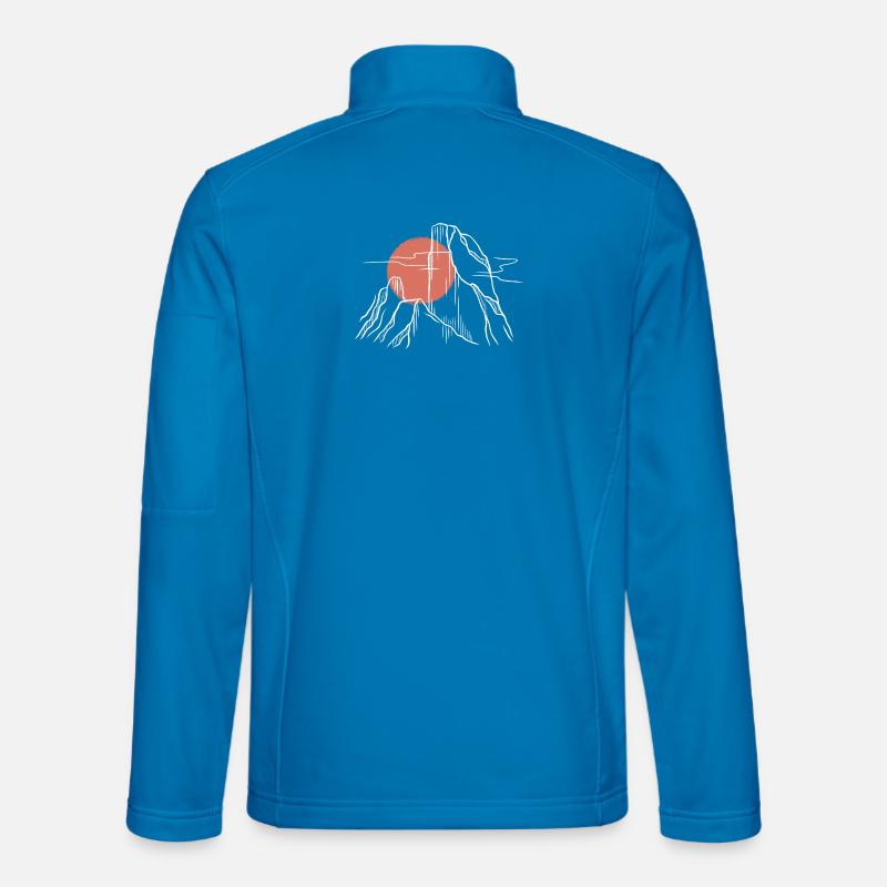 Red Sun Over Line Mountains - Unisex Softshell Jacket - light blue