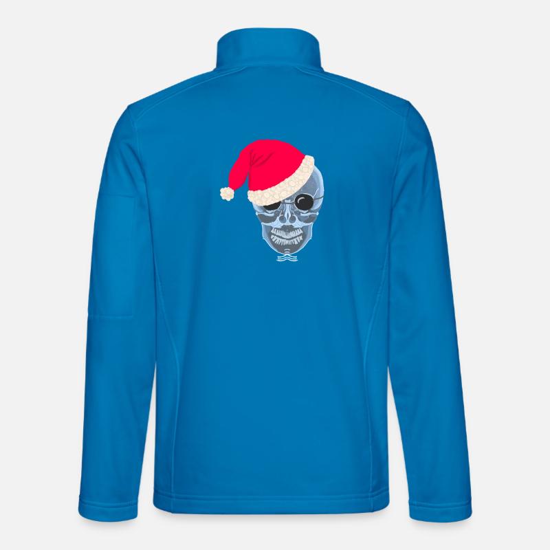 X-ray skull Santa hat, drawing - Unisex Softshell Jacket - light blue