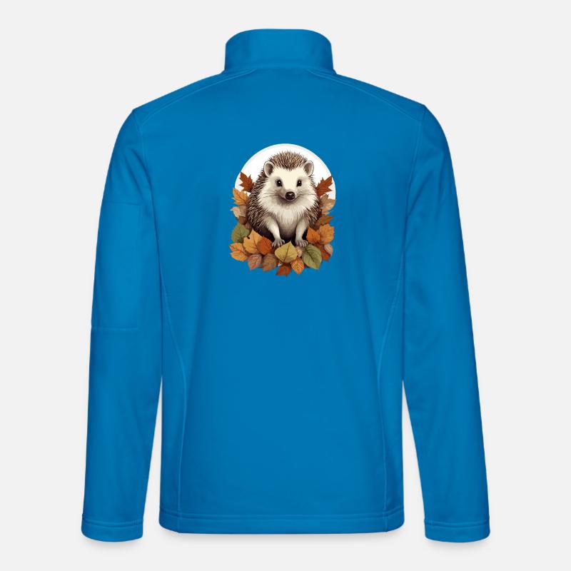 Süßer Igel im Laubhaufen - Unisex Softshelljacke - Lichtblau