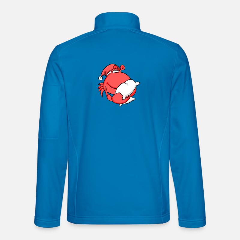 Crab Cute Tired Christmas - Unisex Softshell Jacket - light blue