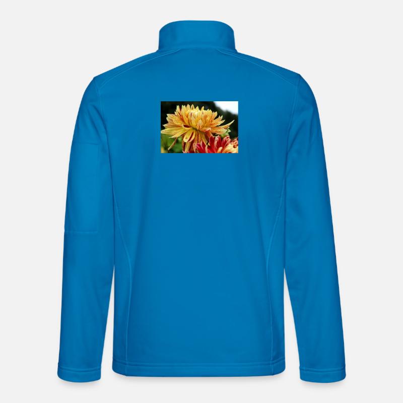 Dahlie gelb Blüte ,Blume - Unisex Softshelljacke - Lichtblau