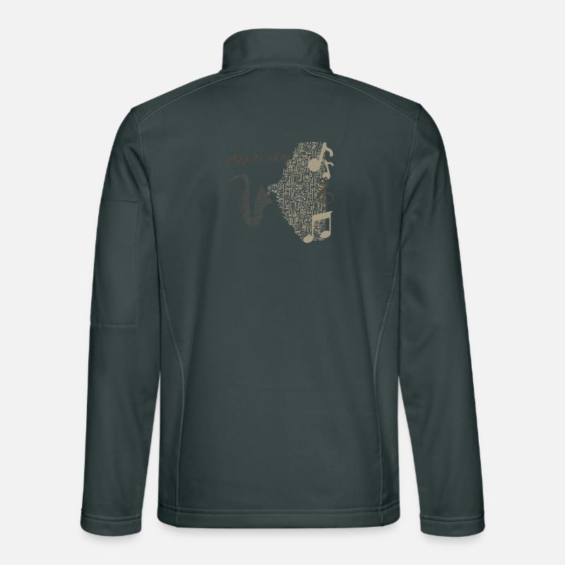 Musical Saxophone Design in Notes Unisex Softshell Jacket