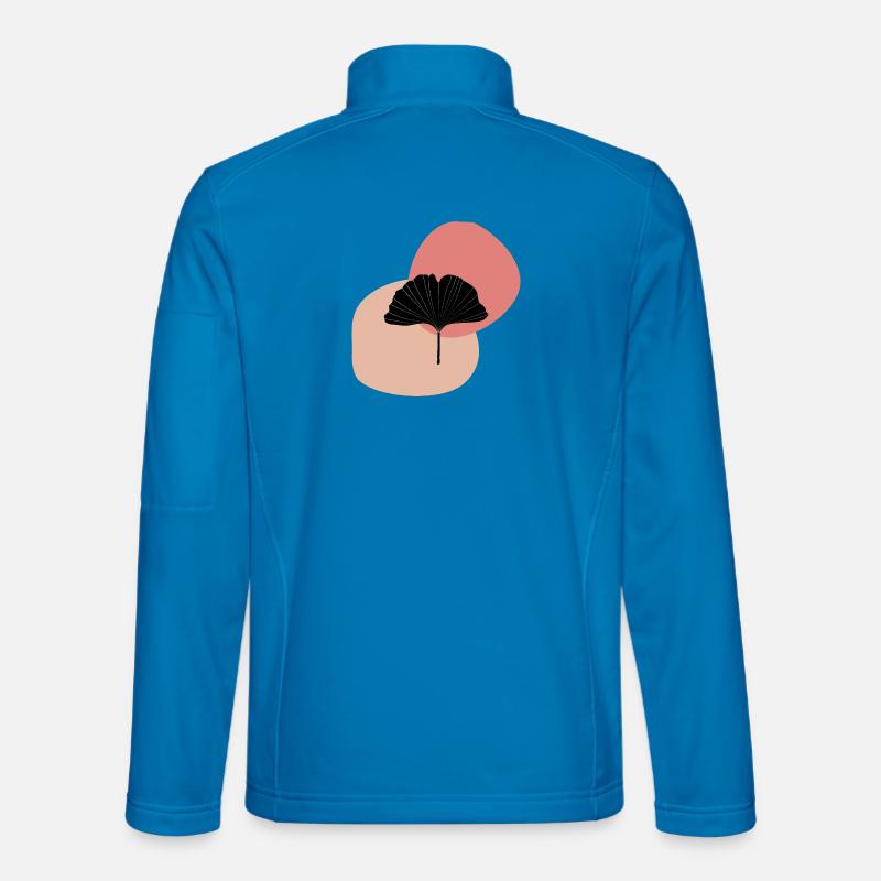 Gingko Blatt midcentury modern - Unisex Softshelljacke - Lichtblau
