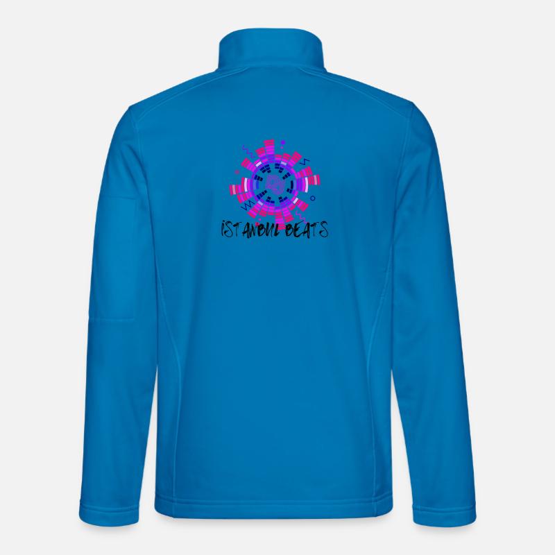 Disco Neon DJ Circle Design - Unisex Softshell Jacket - light blue
