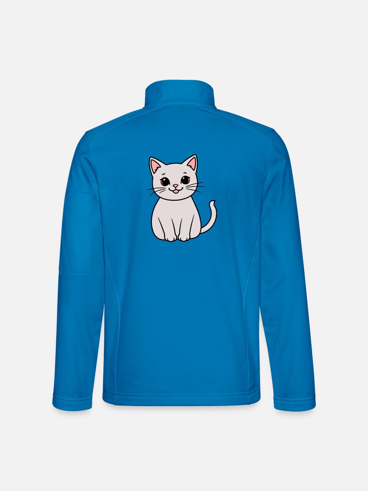 graues Kätzchen - Unisex Softshelljacke - Lichtblau - Hinten