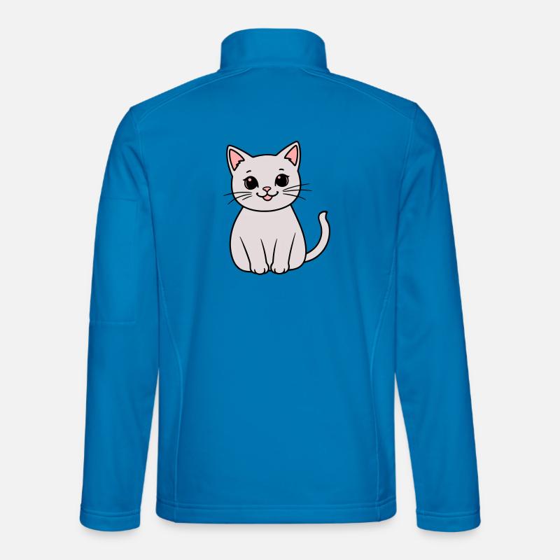 graues Kätzchen - Unisex Softshelljacke - Lichtblau