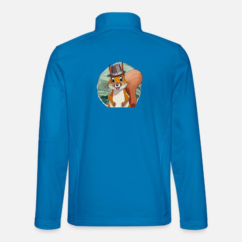 funny squirrel with hat - Unisex Softshell Jacket - light blue