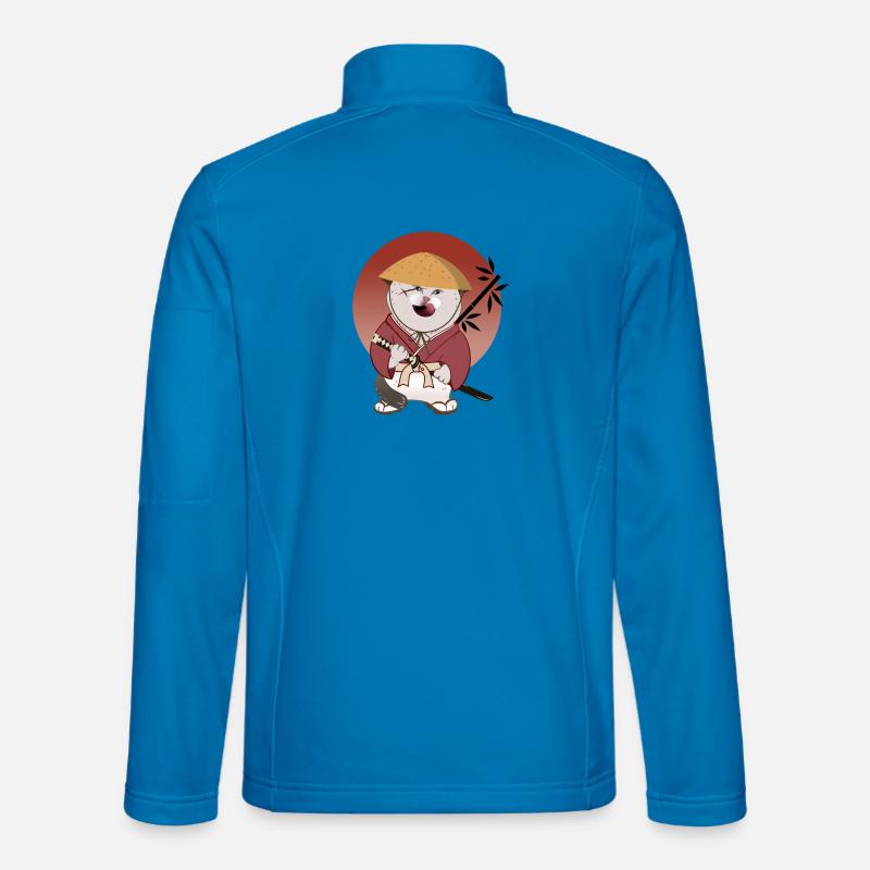 Batosai-Katze mit Strohhut und Narbe - Unisex Softshelljacke - Lichtblau