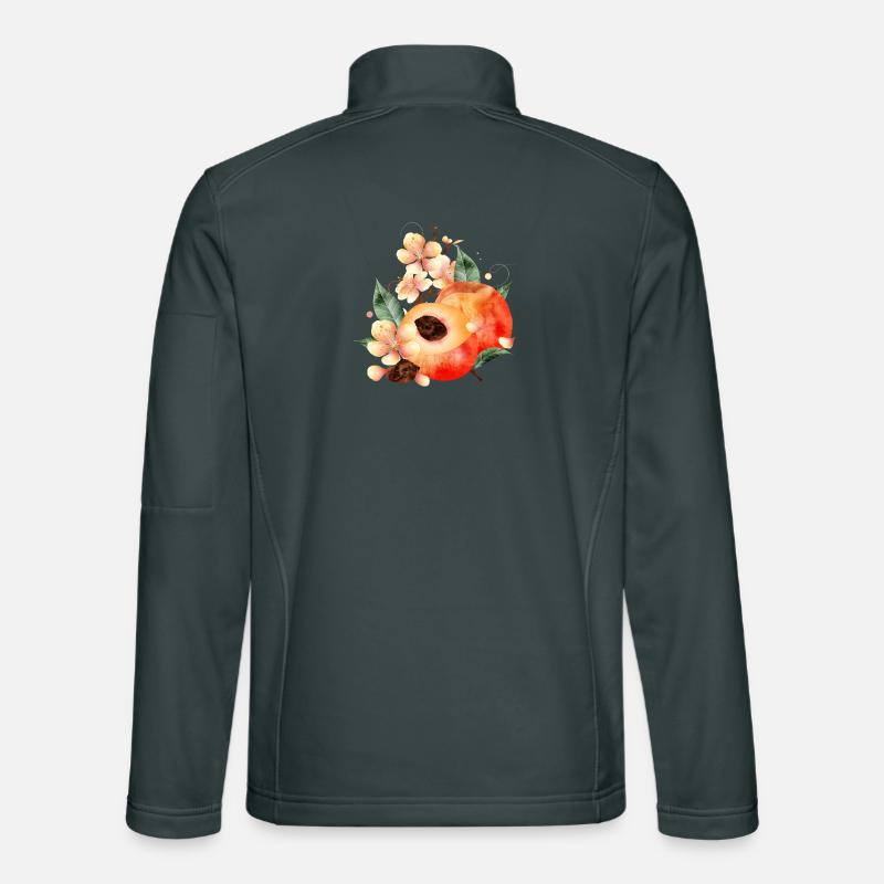 Peach Half, Peaches, Leaves & Peach Blossoms Unisex Softshell Jacket