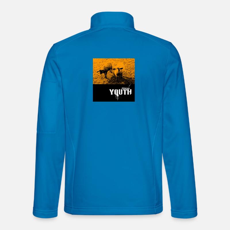 Freche Schafe auf Feld mit Graffiti-Text - Unisex Softshelljacke - Lichtblau