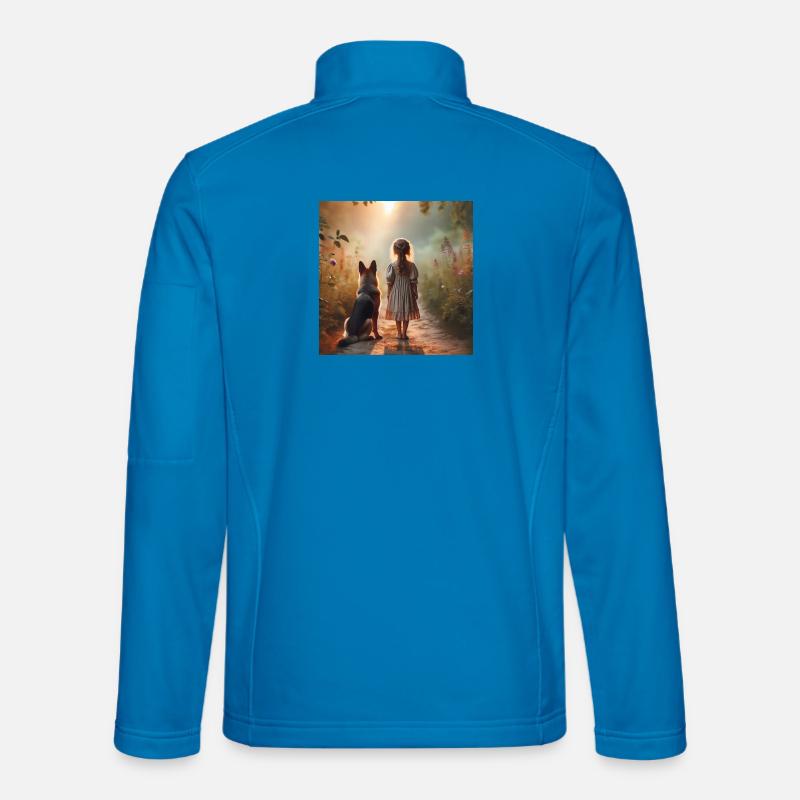 German Shepherd Art - Unisex Softshell Jacket - light blue