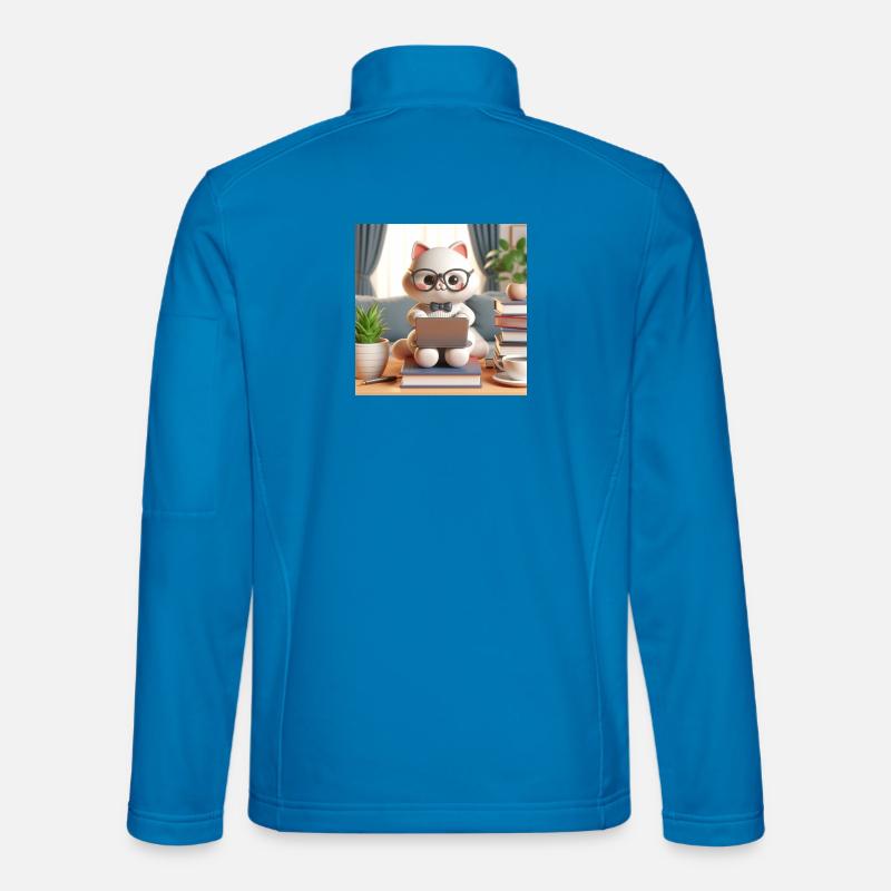 3D Computer Cat - Unisex Softshell Jacket - light blue