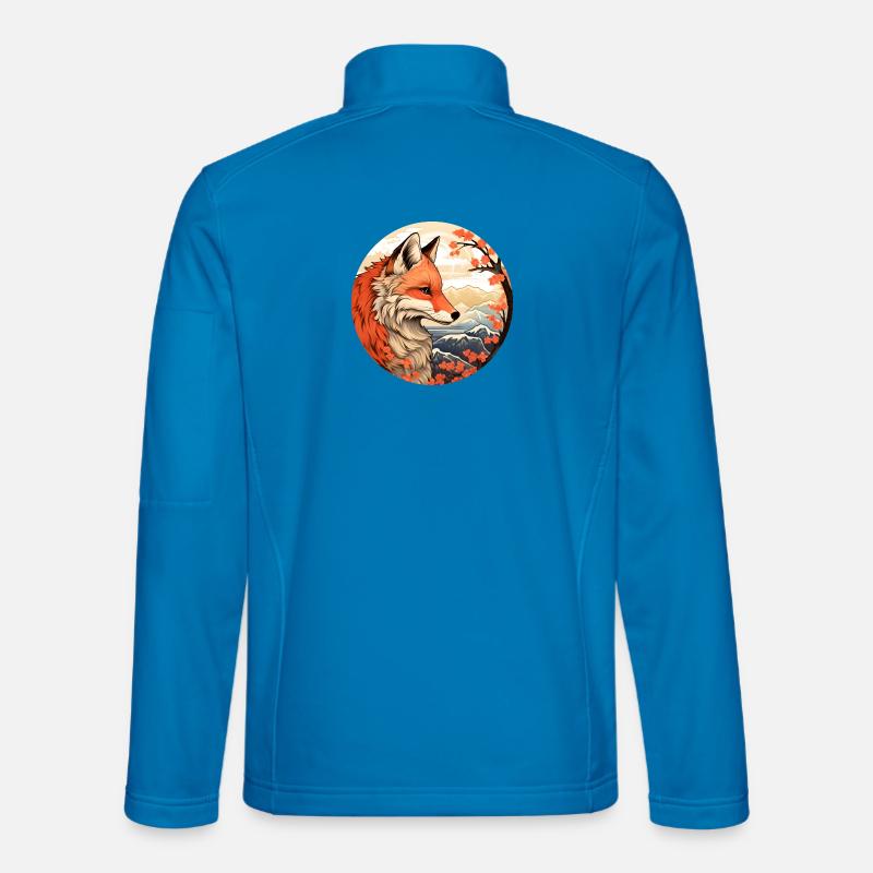 Fuchs zwischen den Blütengipfeln Herbst - Unisex Softshelljacke - Lichtblau