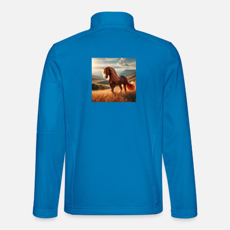 Freies Pferd - Unisex Softshelljacke - Lichtblau