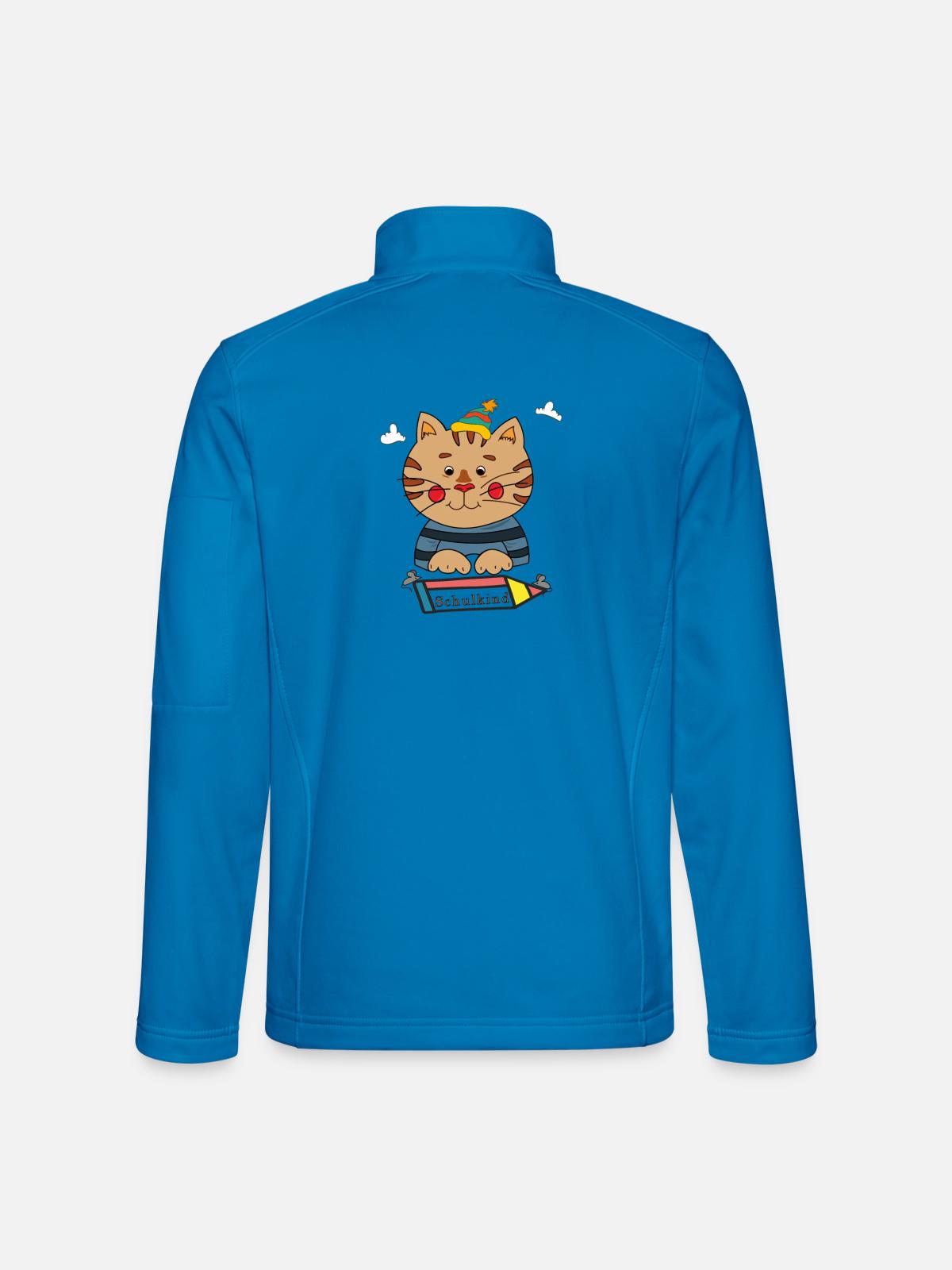 Chat écolier - Veste en tissu softshell Unisexe - bleu clair - Dos