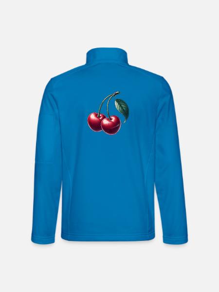 Kirschen in Herzform: Liebe in perfekter Form - Unisex Softshelljacke - Lichtblau - Hinten