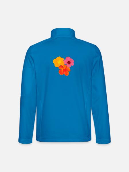 Hibiskus Trio - Pop Art Blüten - Unisex Softshelljacke - Lichtblau