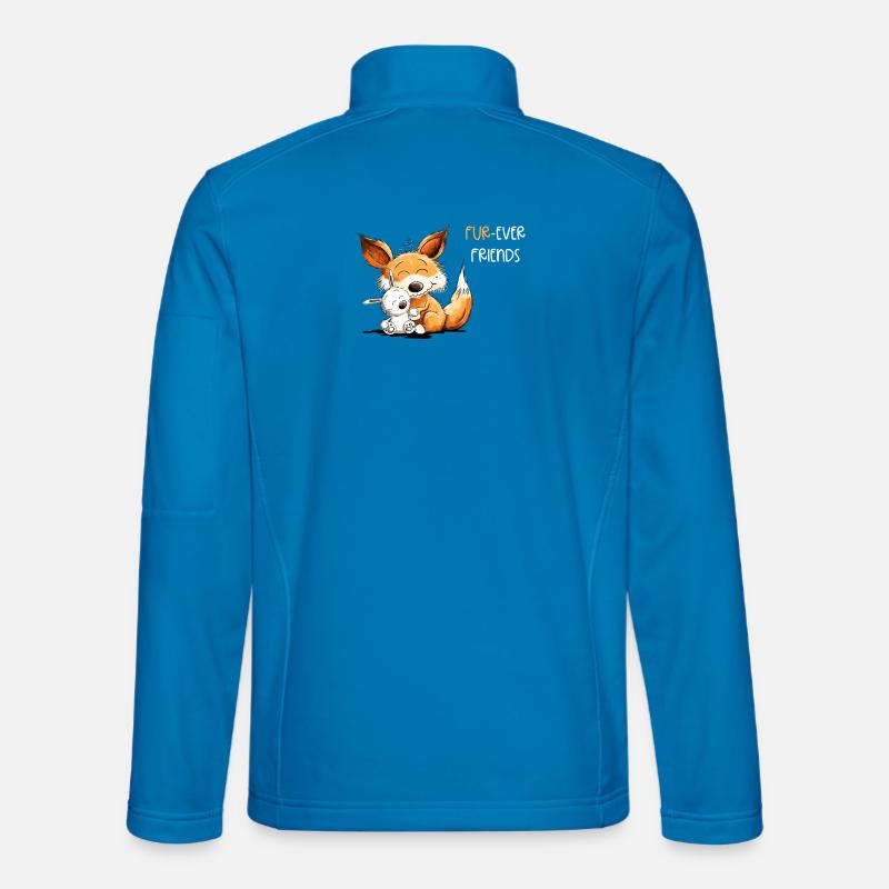 Fox with Rabbit Friendship Saying - Unisex Softshell Jacket - light blue