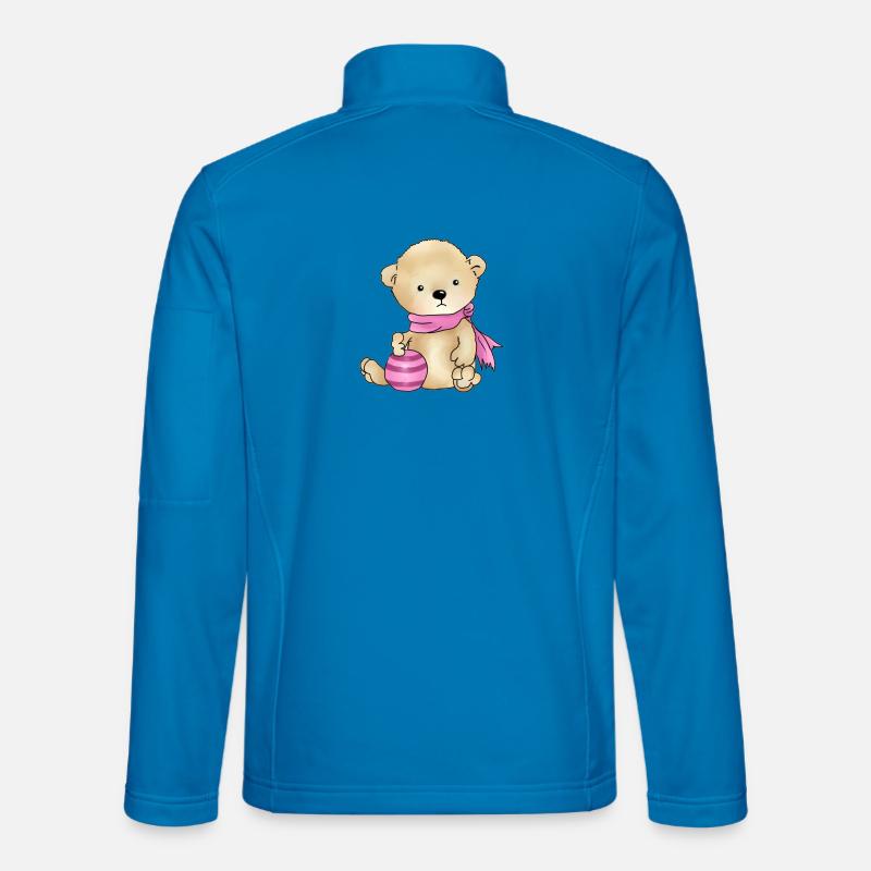 Bär mit rosa Ball - Unisex Softshelljacke - Lichtblau