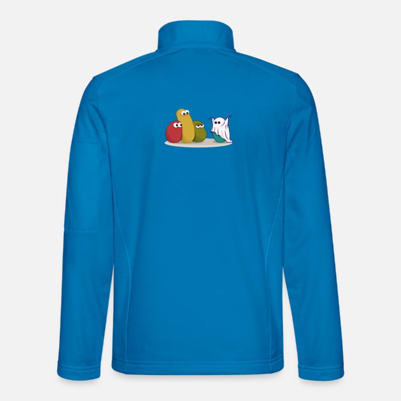 Halloween Ghost Comic Drawing - Unisex Softshell Jacket - light blue