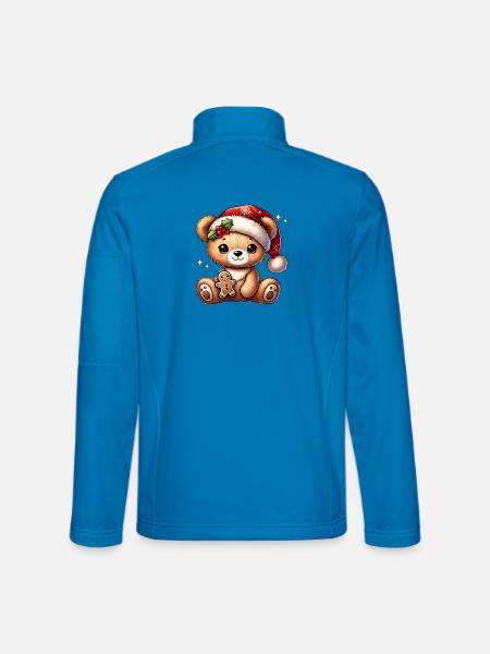 Herziger weihnachtlicher Teddybär mit Lebkuchen - Unisex Softshelljacke - Lichtblau